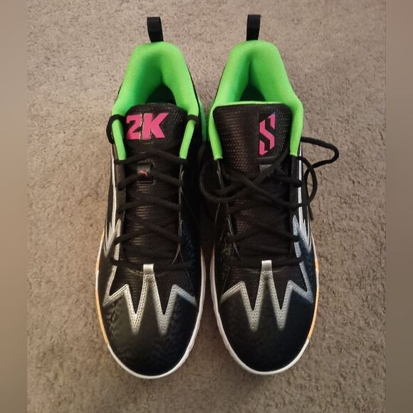 Puma Scoot Zeros 2K PUMA Black/Fluo Green 309841-01 Basketball Mens Sz 14 NIB - Picture 2 of 9